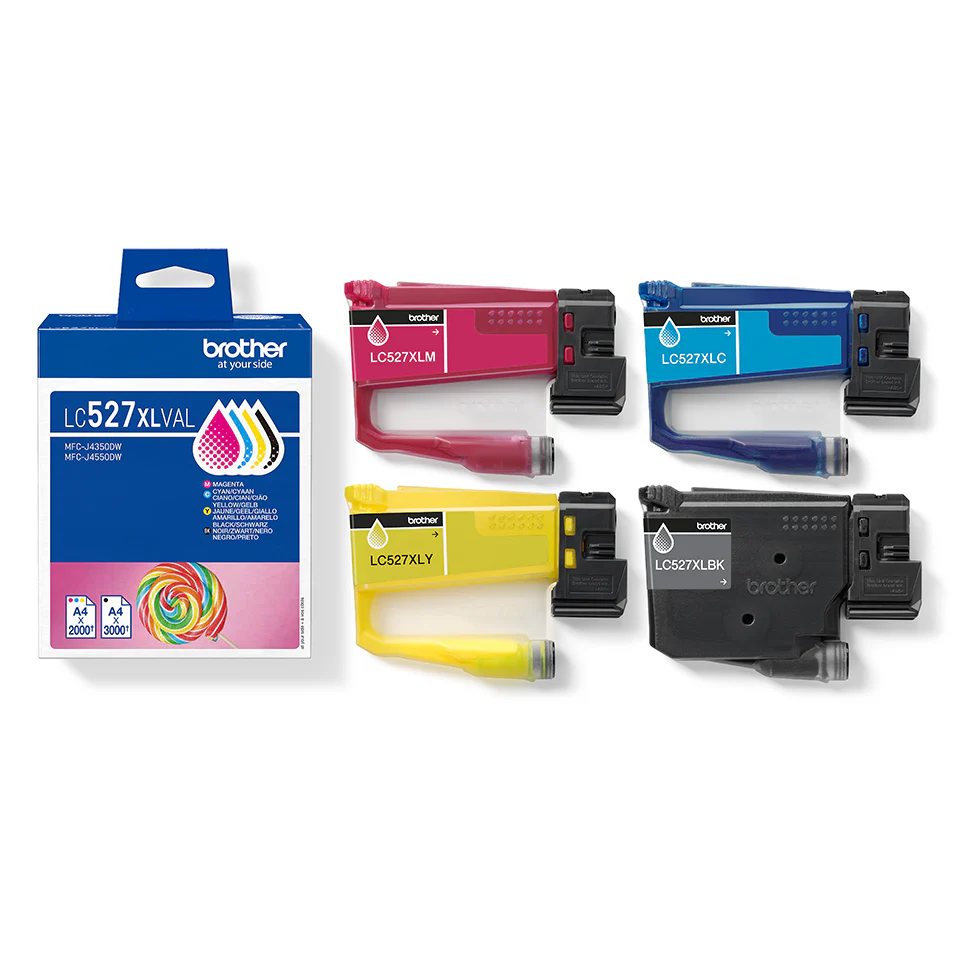 סט 4 ראשי דיו מקוריים Brother LC527XL - Image 3
