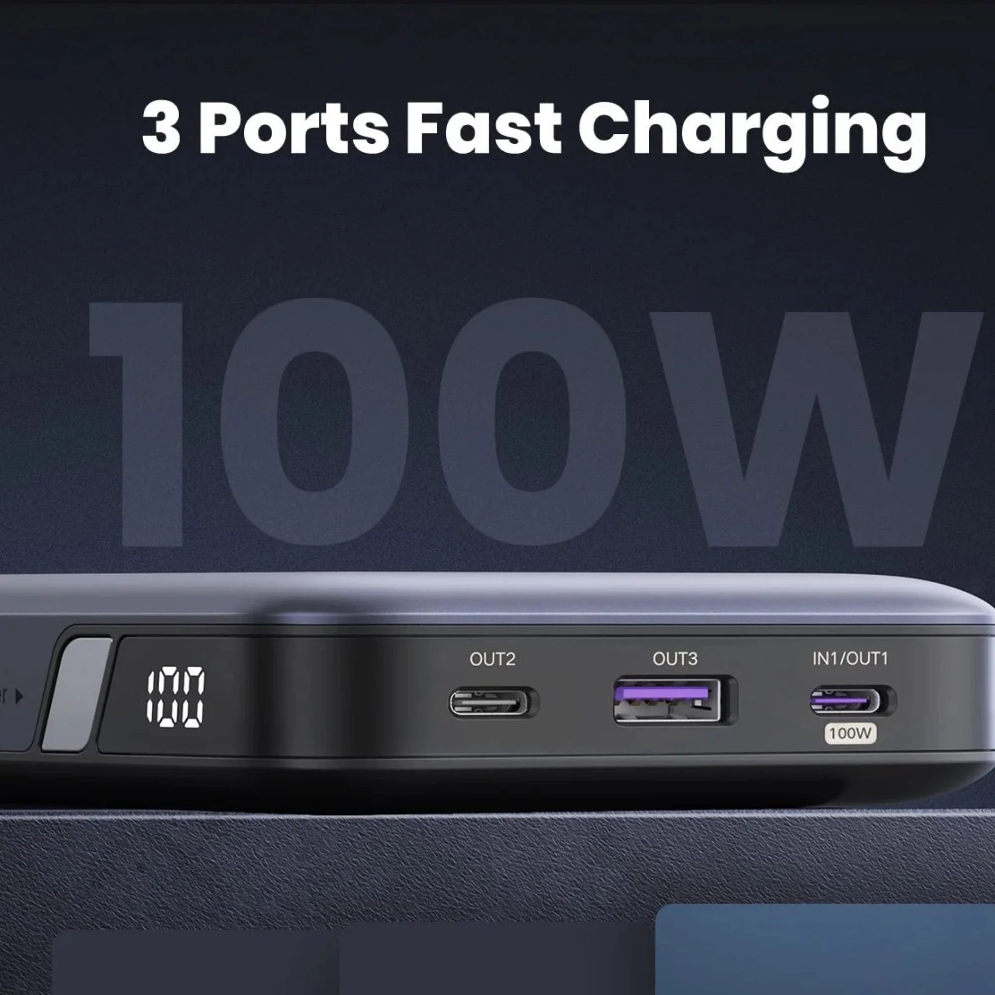 סוללת חרום בעלת טעינה מהירה UGREEN 20000mAh עם יציאות USB-C ו-USB-A - Image 3