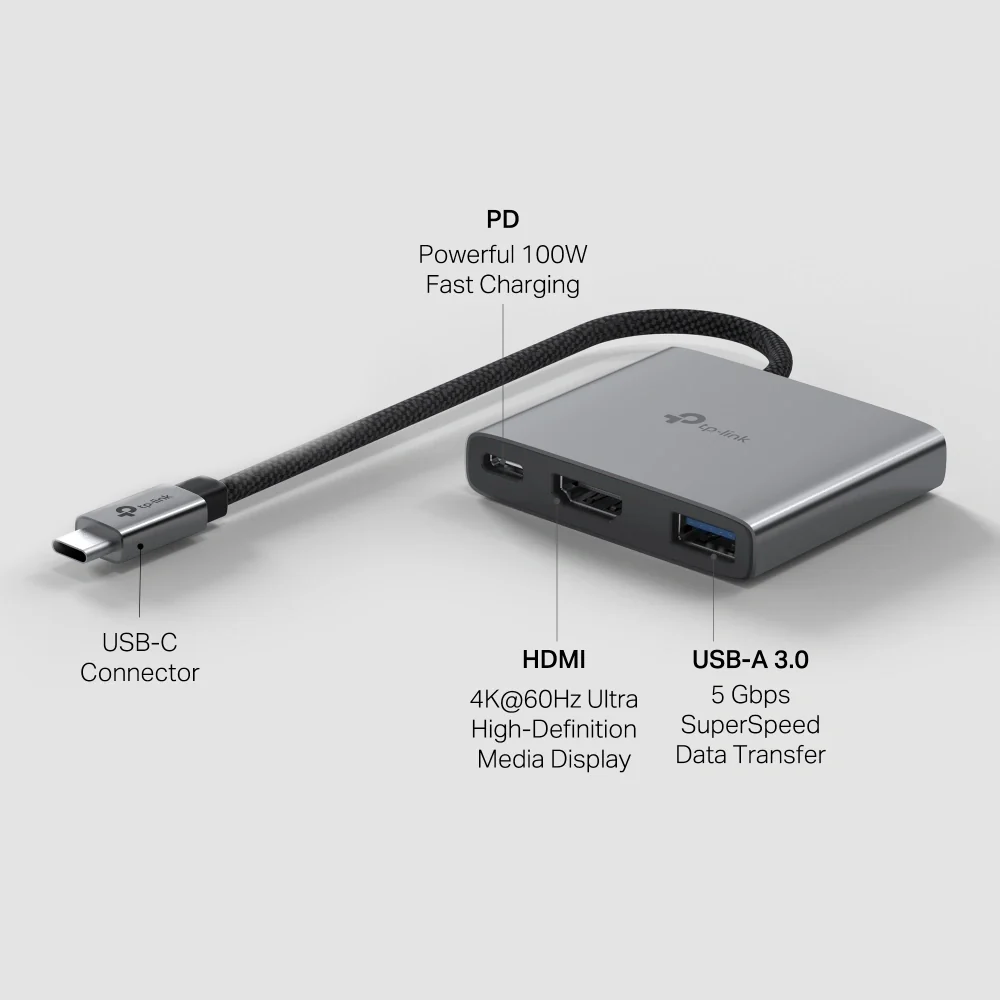 רכזת USB‑C UH3020C USB Type‑C 3‑in‑1 Hub Tp-Link - Image 3