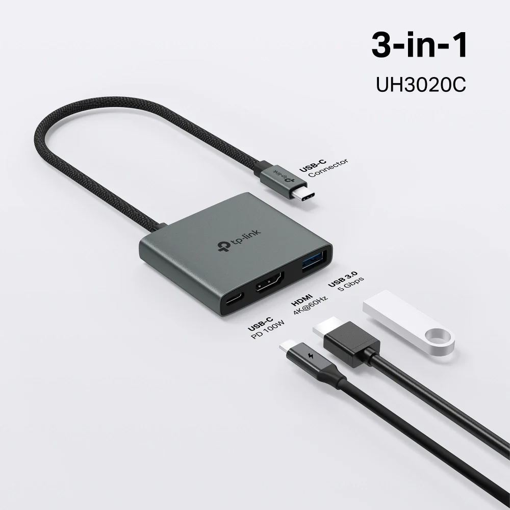 רכזת USB‑C UH3020C USB Type‑C 3‑in‑1 Hub Tp-Link - Image 4